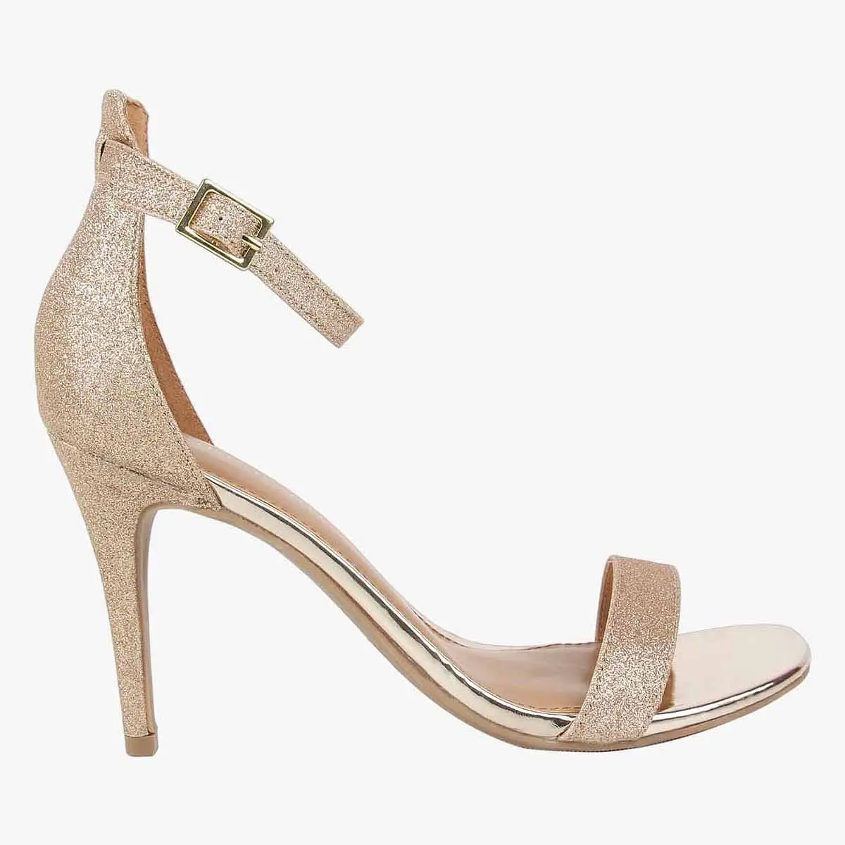 Amandaa Gold Heel Sandals