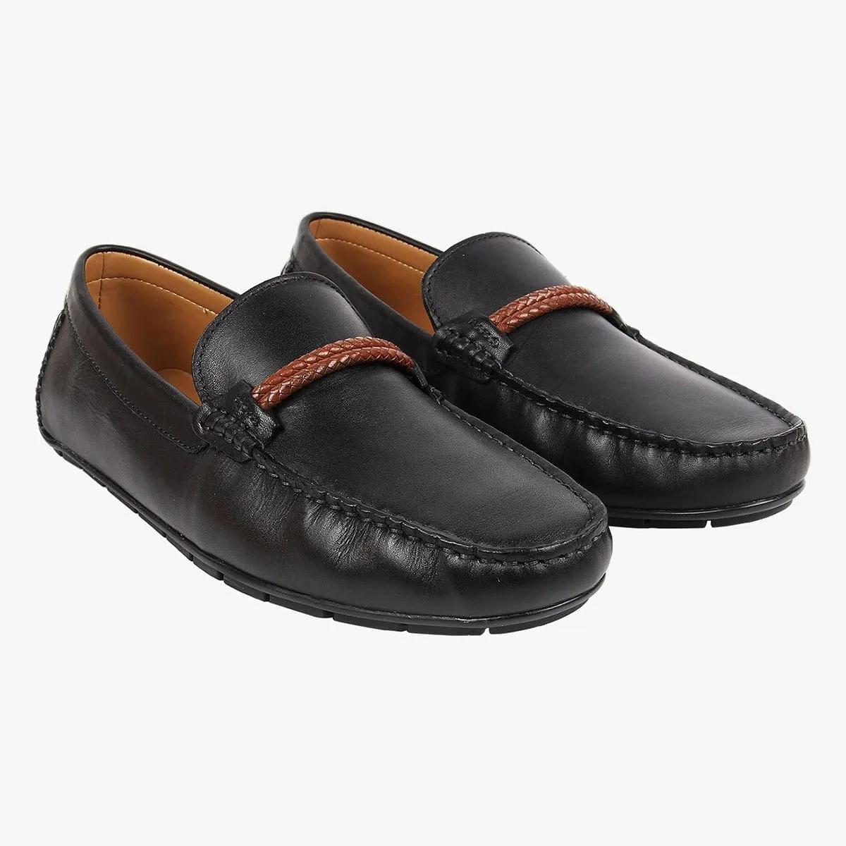 Breezes-L Black Driver Loafers