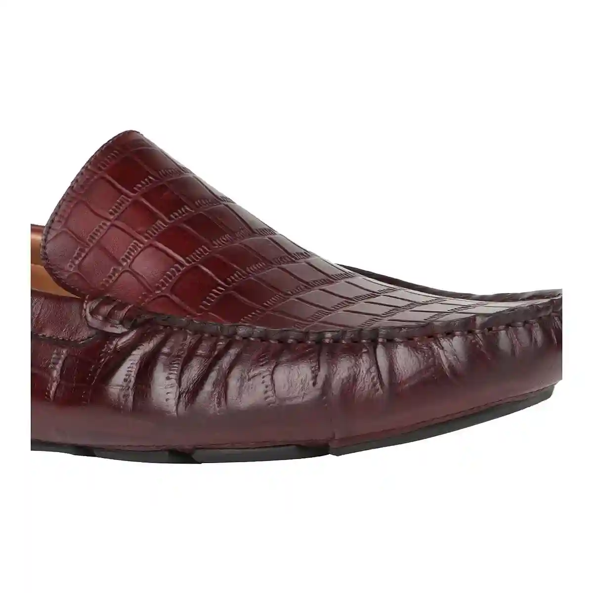 Crocoman Red Driver Loafers
