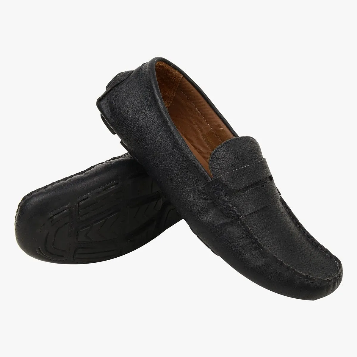 Droom Black Driver Loafers