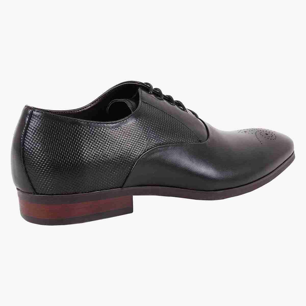 Jercin Black Tie-Ups & Dress Loafers