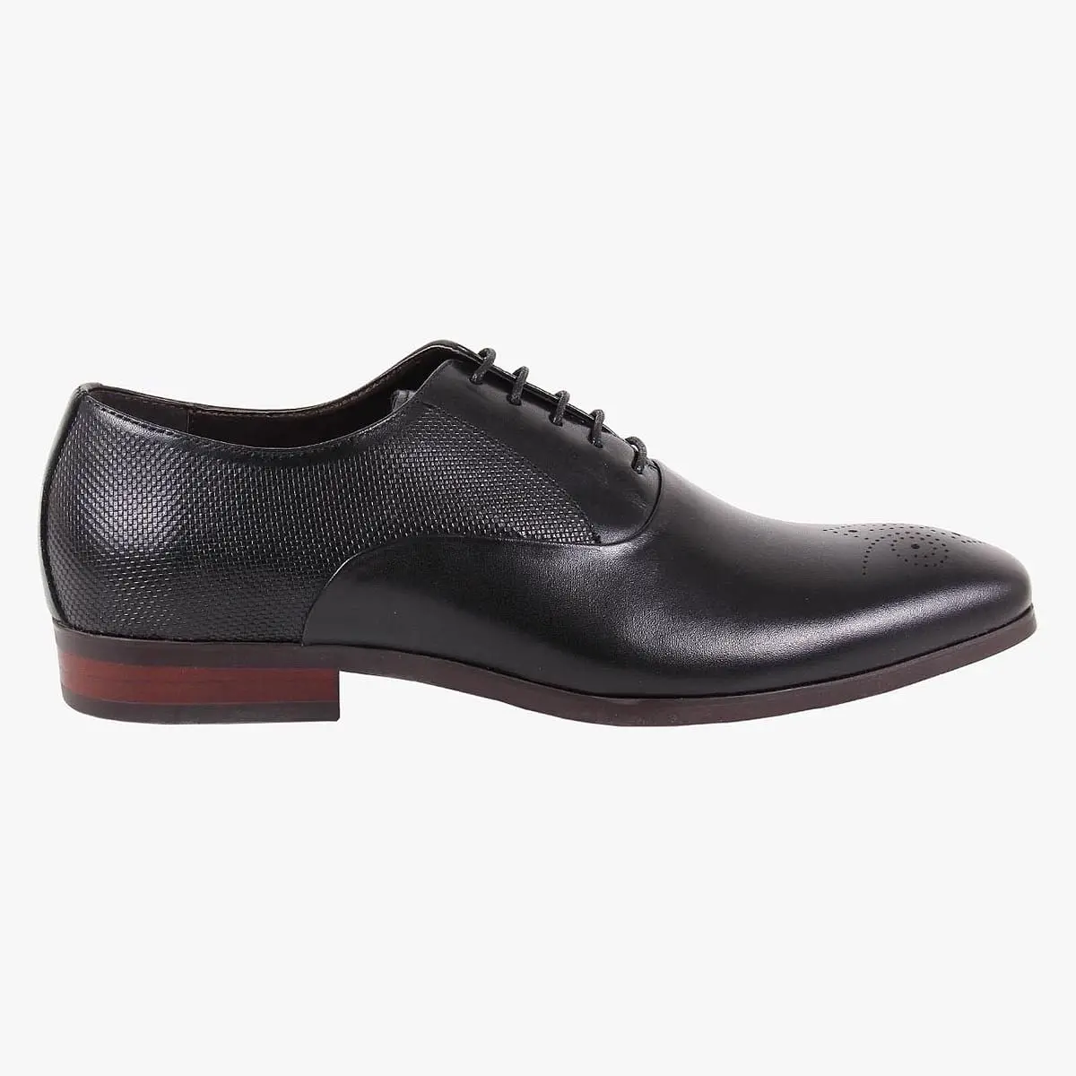 Jercin Black Tie-Ups & Dress Loafers