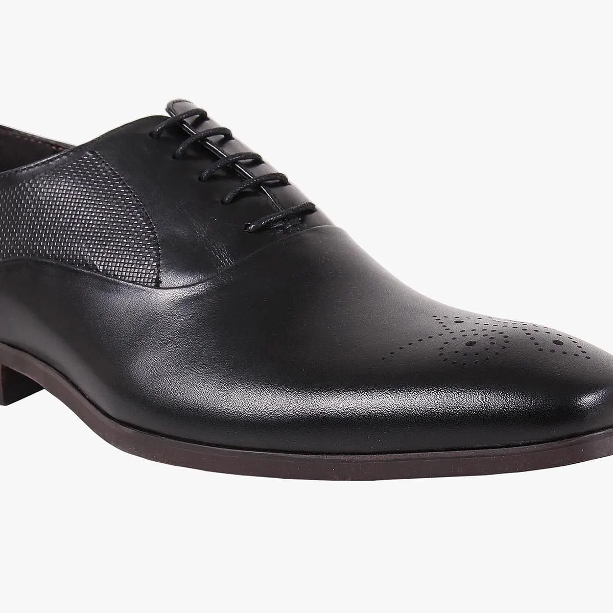 Jercin Black Tie-Ups & Dress Loafers