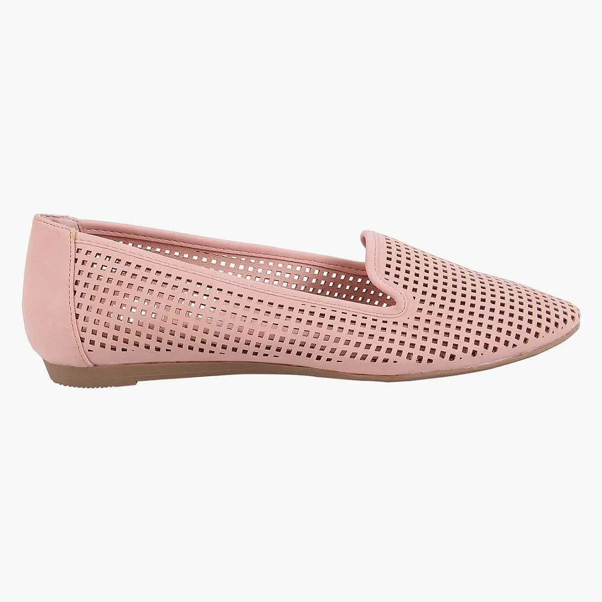 Lacy Pink Closed Flats & Ballerinas