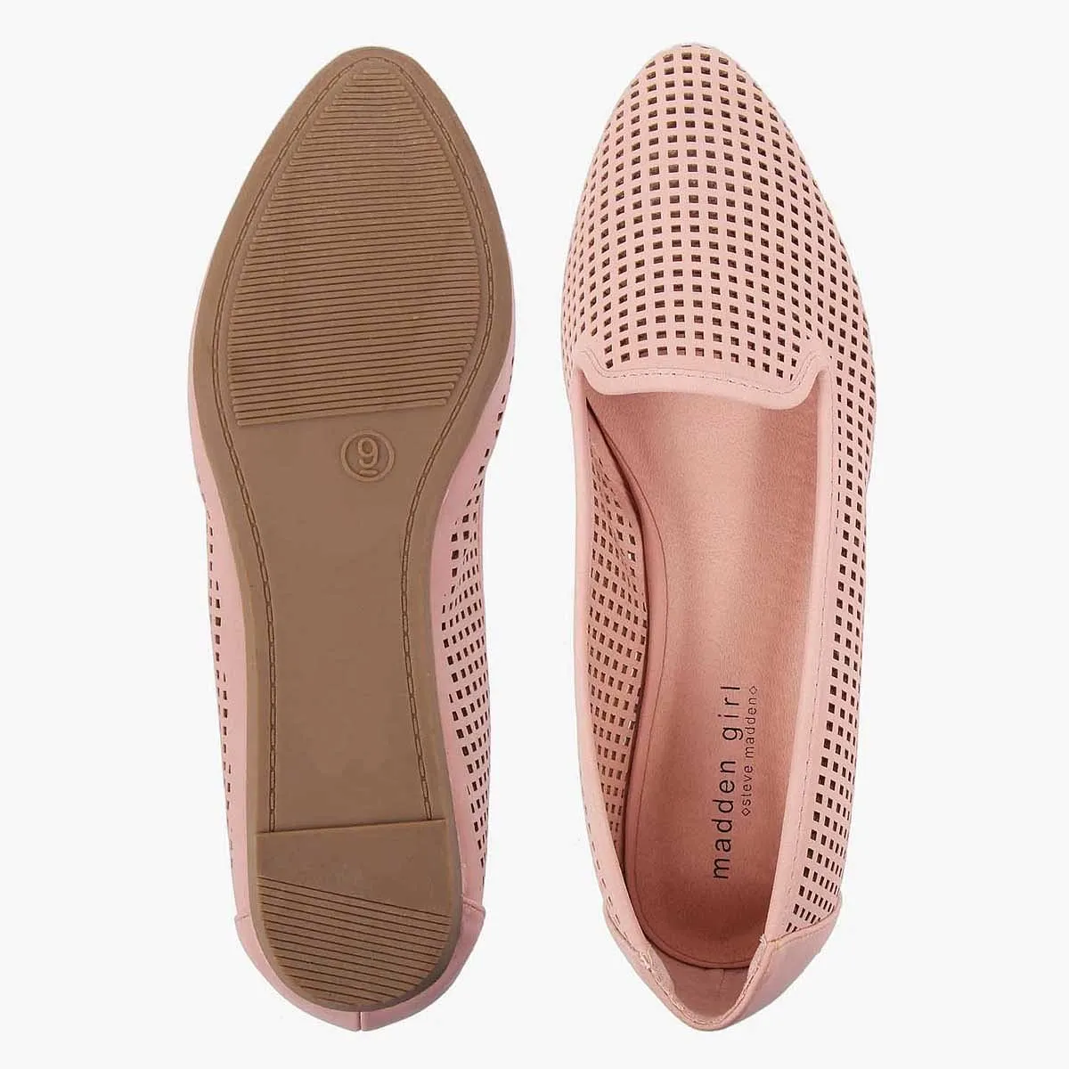 Lacy Pink Closed Flats & Ballerinas