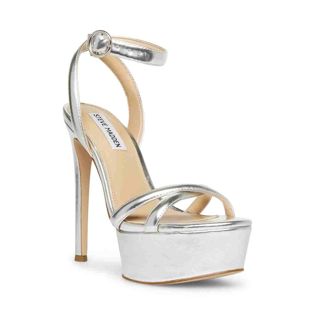 Marciana Silver Heel Sandals