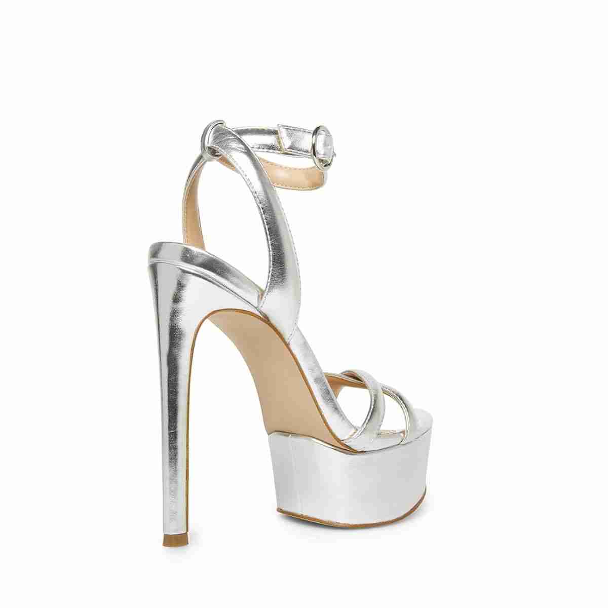 Marciana Silver Heel Sandals