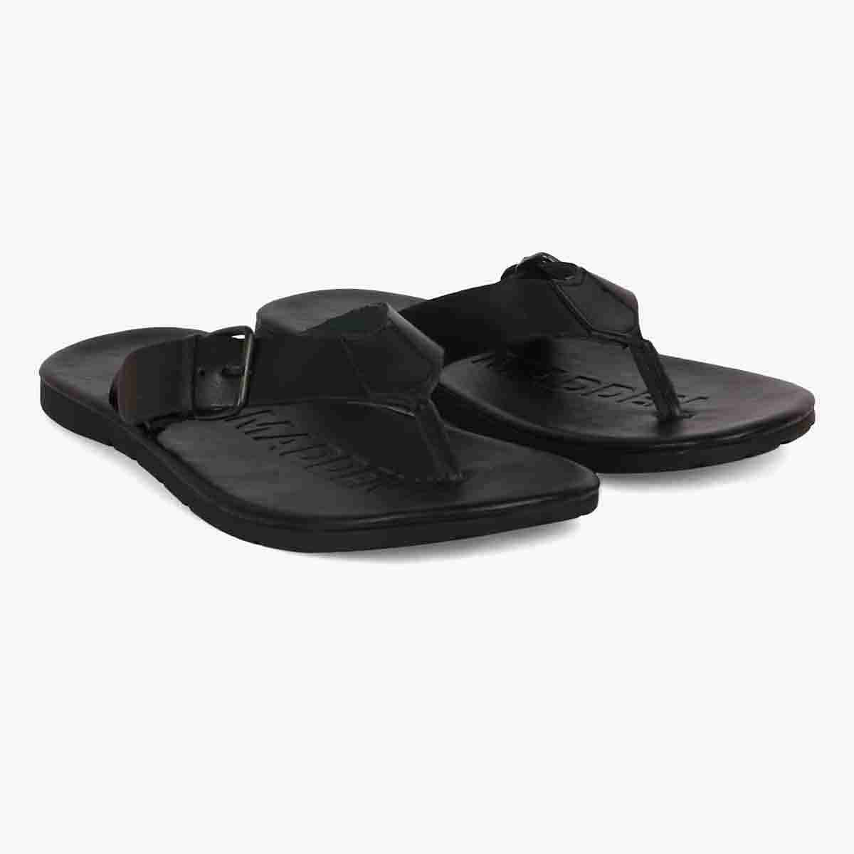Secured Black Sandals & Flip Flops