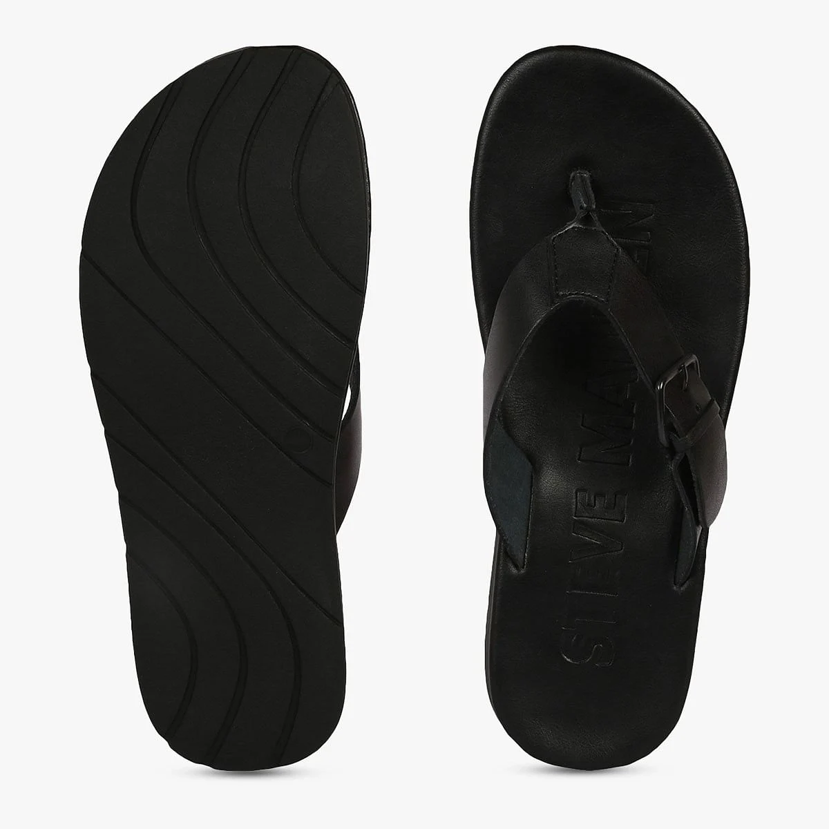 Secured Black Sandals & Flip Flops