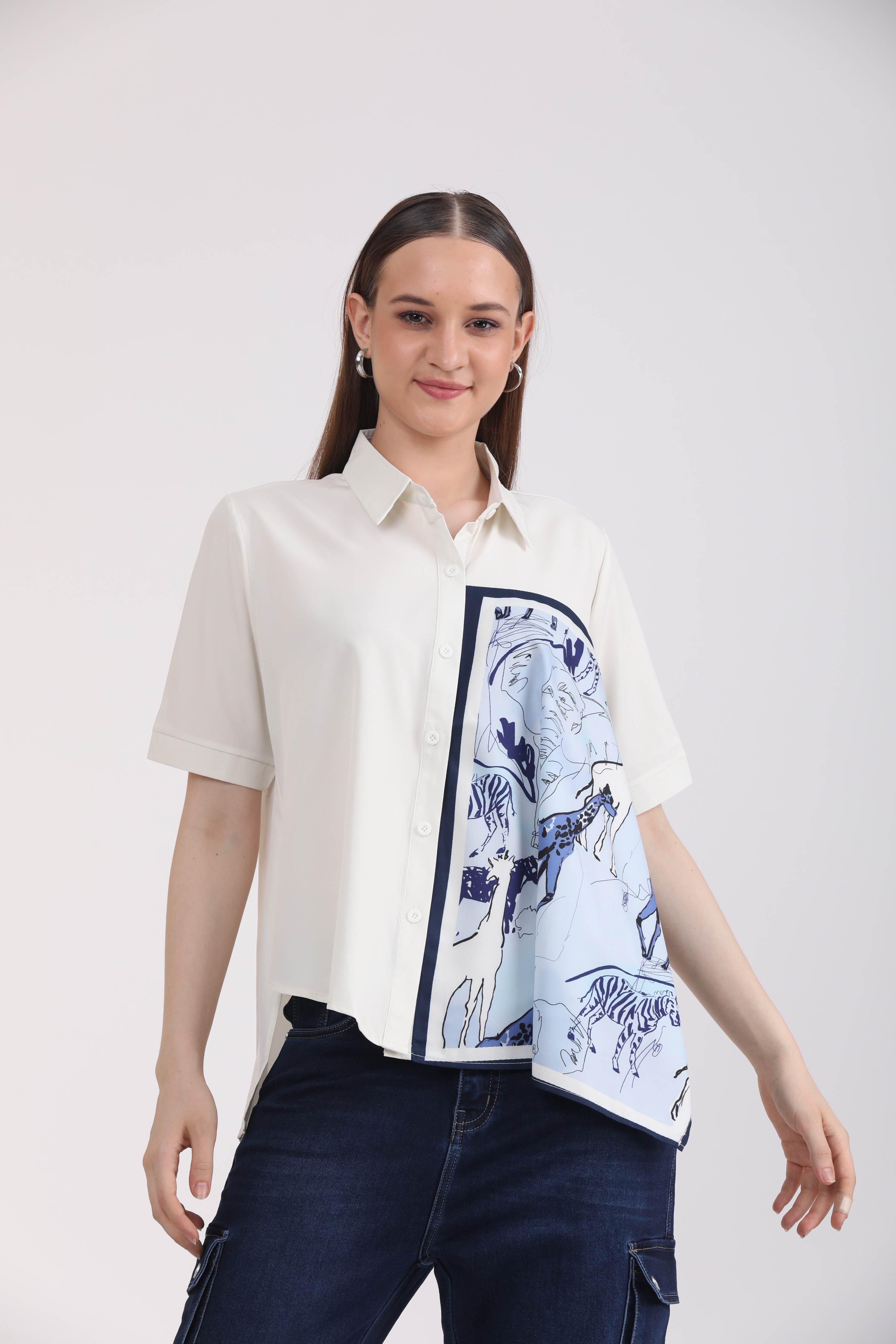 Albion Women White Blouson Top