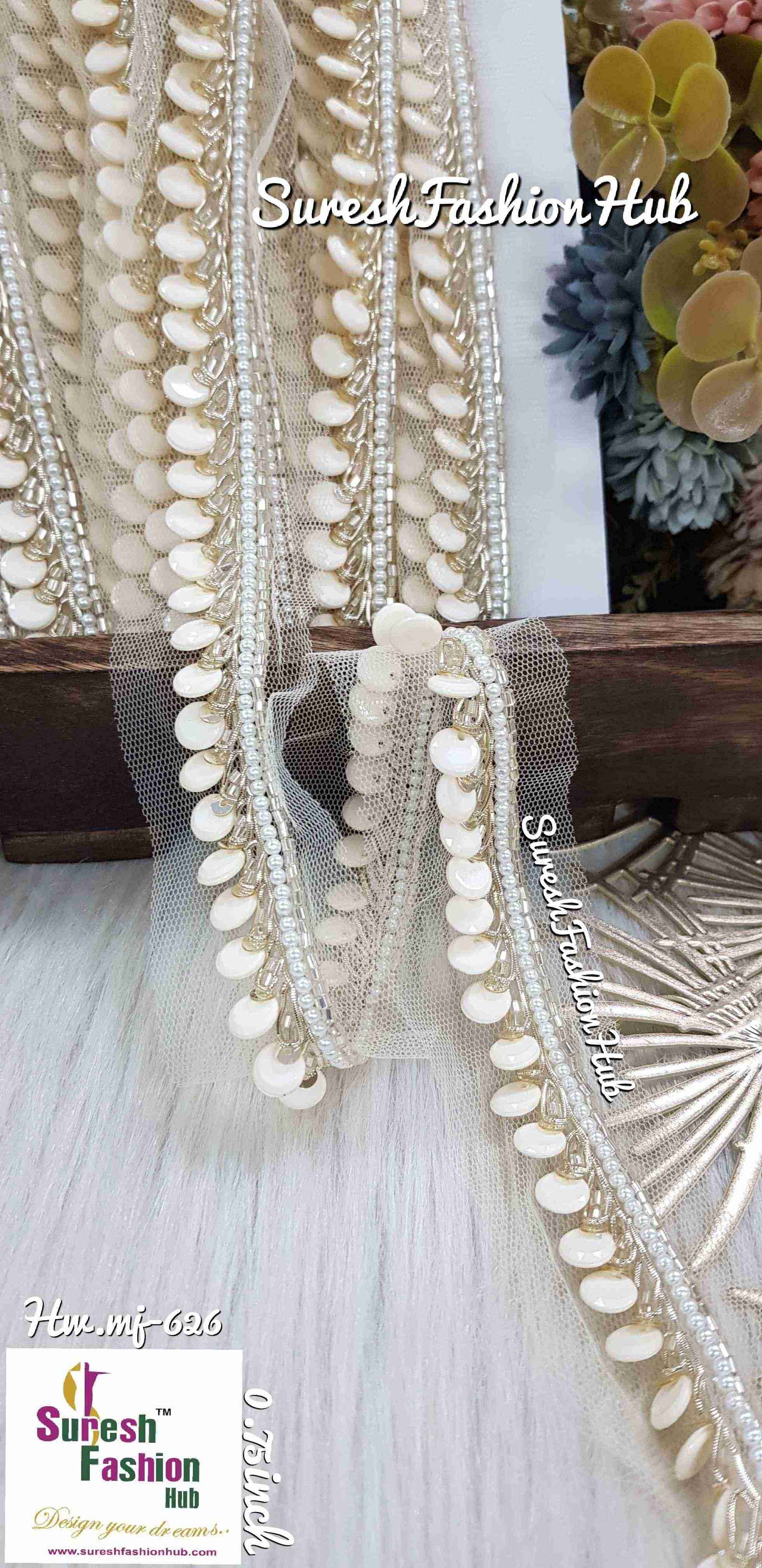 Pearl Mother of Pearl Sequence Handmade Lace