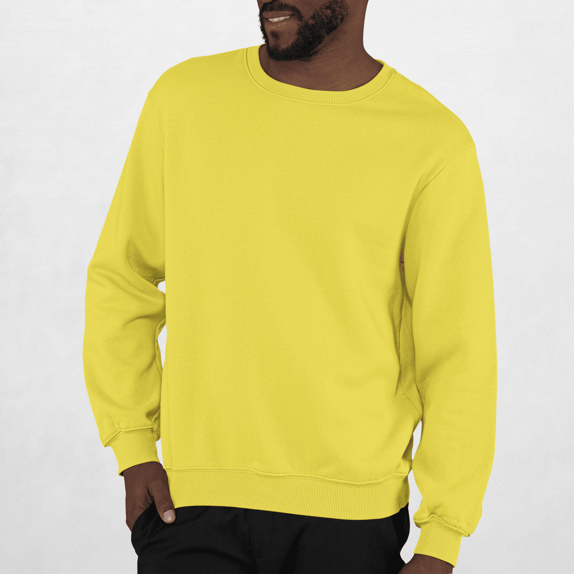 STORKS 3 THREAD COTTON MELANGE FLEECE LEMON YELLOW SWEATSHIRTS