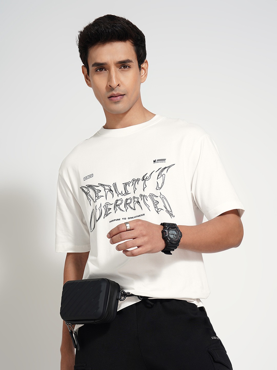 Off-White Typographic Print Oversized T-Shirt