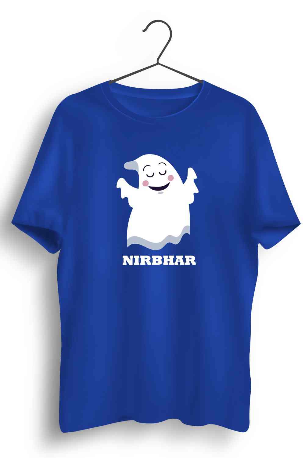 Aatma Nirbhar Graphic Printed Mens Round Neck Blue Cotton Tshirt
