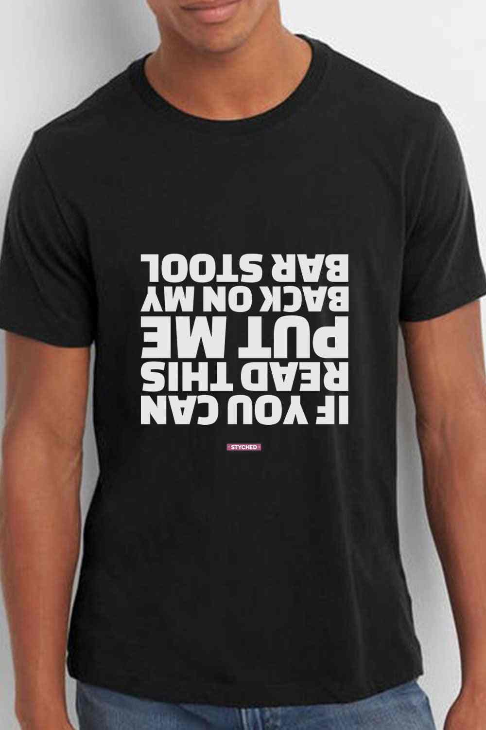 If you can read this - Graphic Printed Mens Cotton Tshirt Black