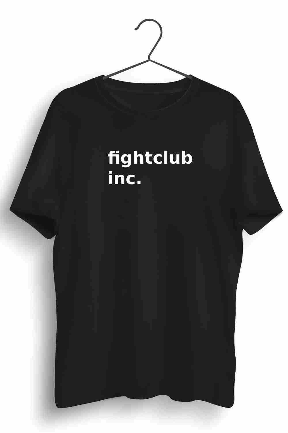 Fightclub Inc Graphic Printed Mens Round Neck Black Cotton Tshirt