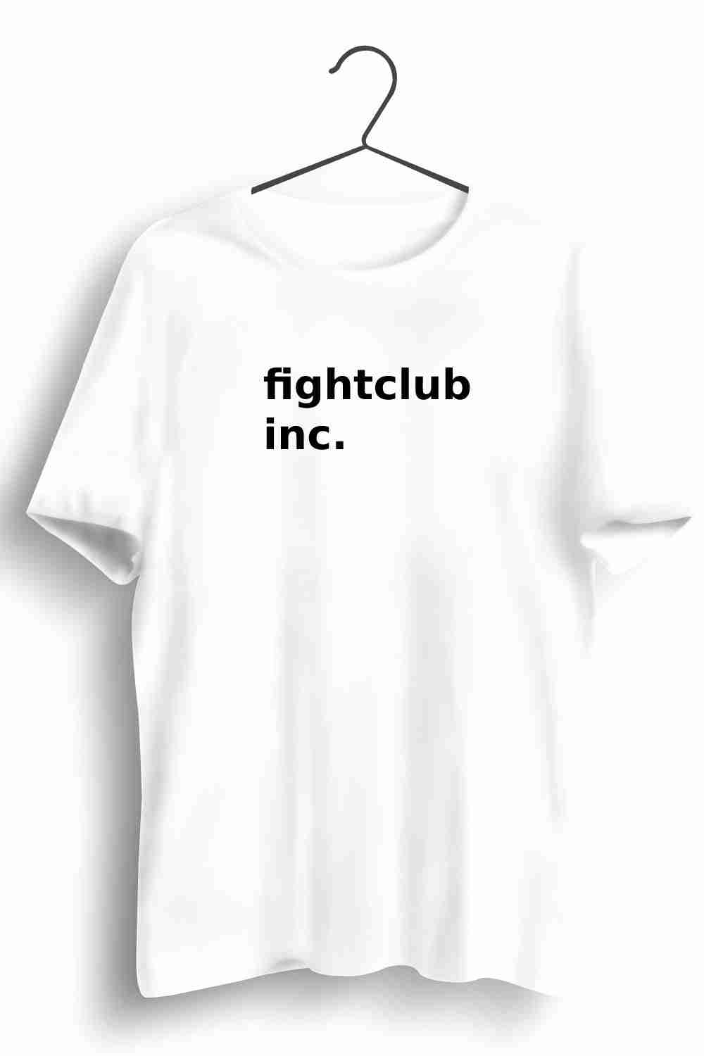 Fightclub Inc Graphic Printed Mens Round Neck White Cotton Tshirt