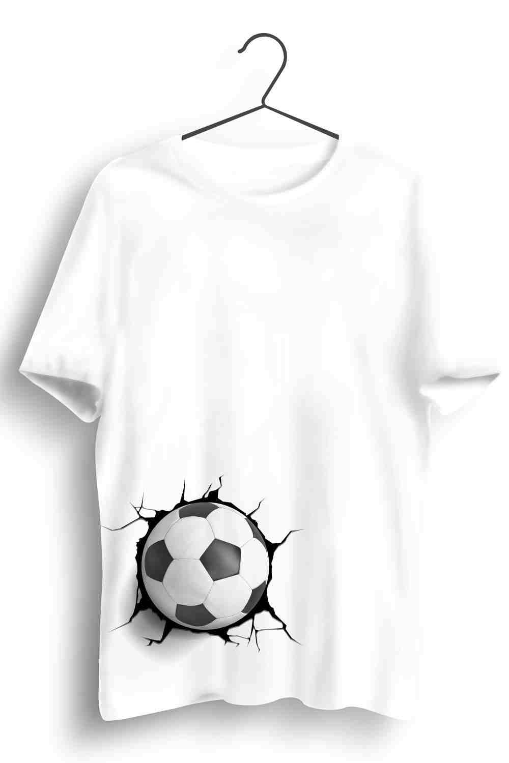 Football Crash Graphic Printed Mens Round Neck White Cotton Tshirt