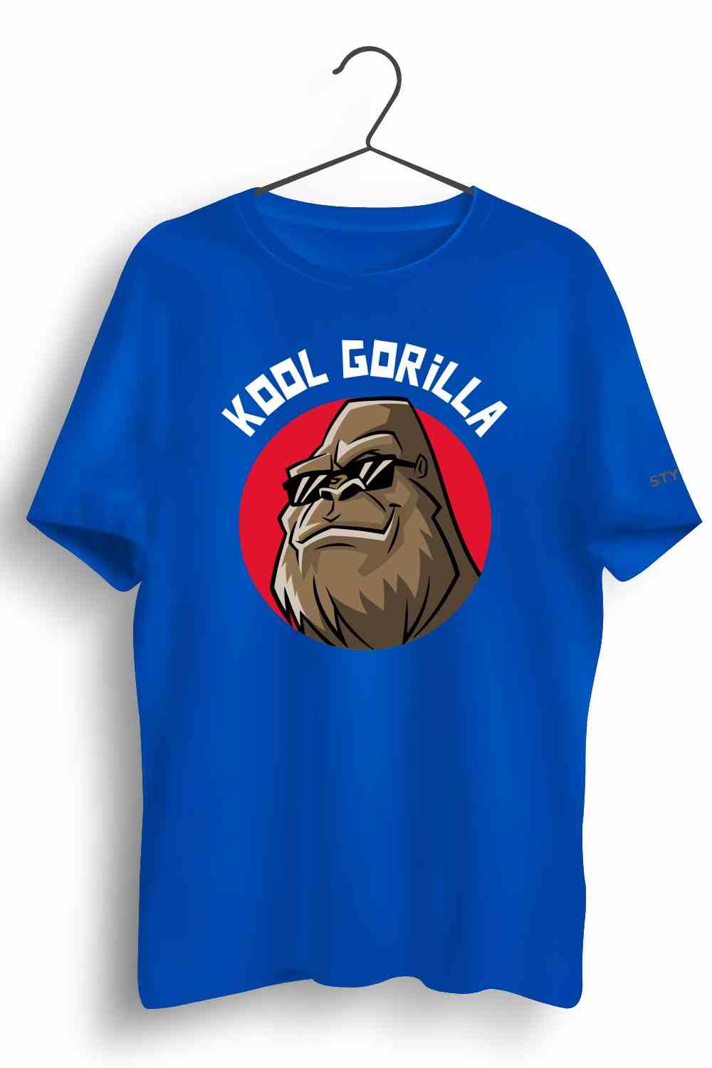 Kool Gorilla Graphic Printed Mens Round Neck Blue Cotton Tshirt