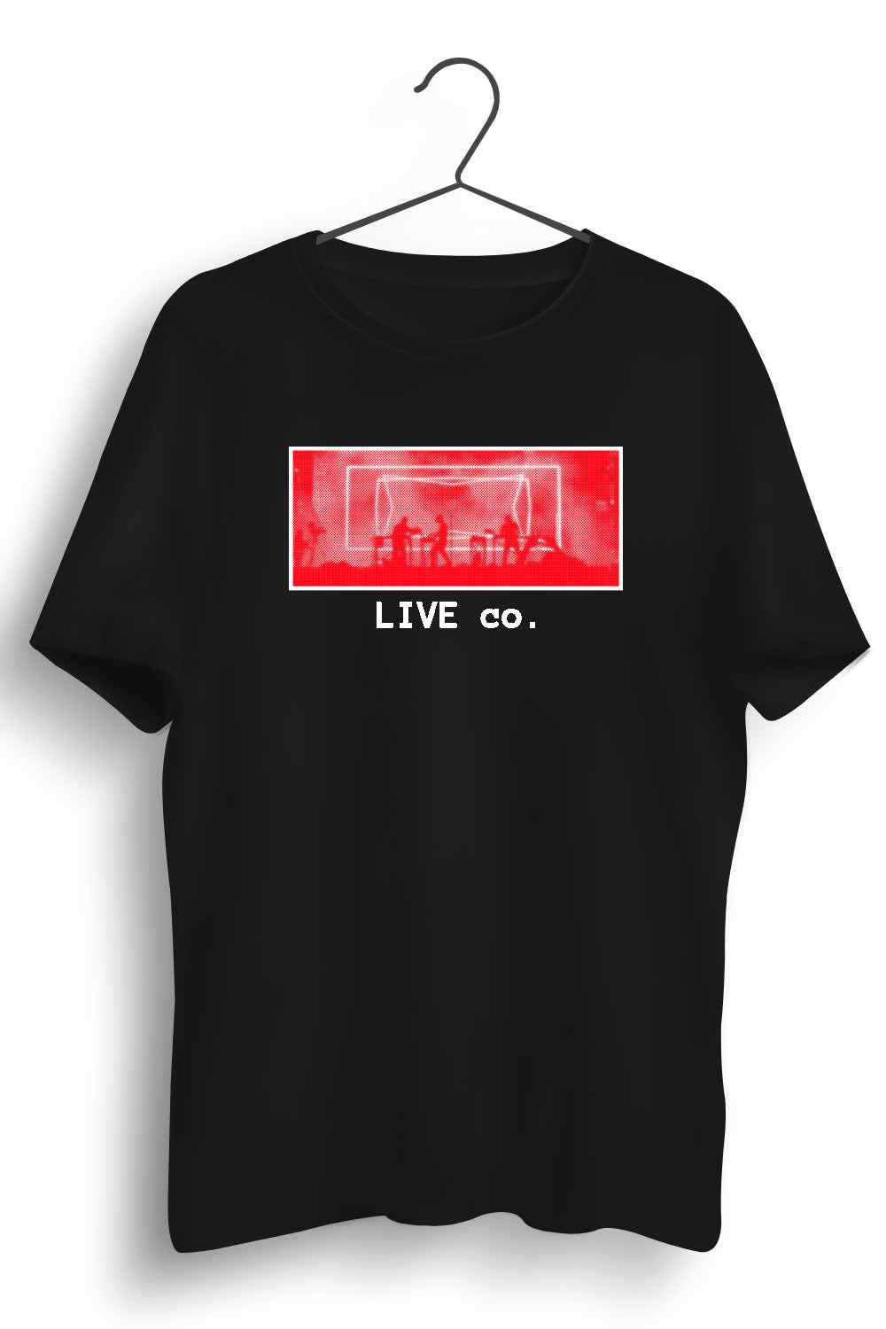 Live Co Concert Graphic Printed Mens Round Neck Black Cotton Tshirt