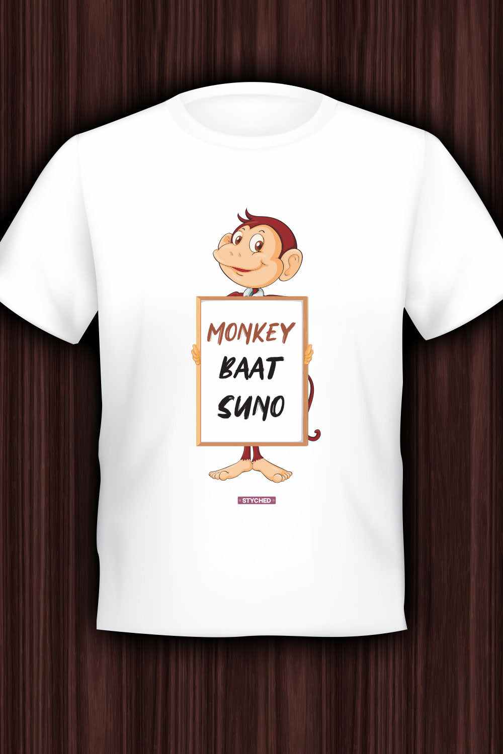 Mann Ki Baat Suno - Quirky Graphic Printed Mens Cotton Tshirt White