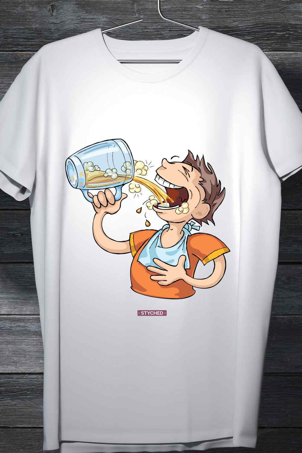 Quench your thirst with beer - Funny Graphic Printed Mens Round Neck Casual T Shirt