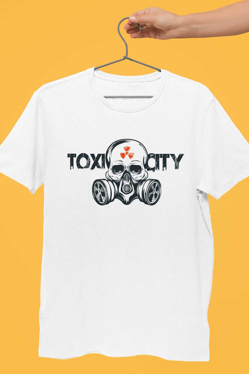 Toxicity Graphic Printed Mens Round Neck  White Cotton Tshirt