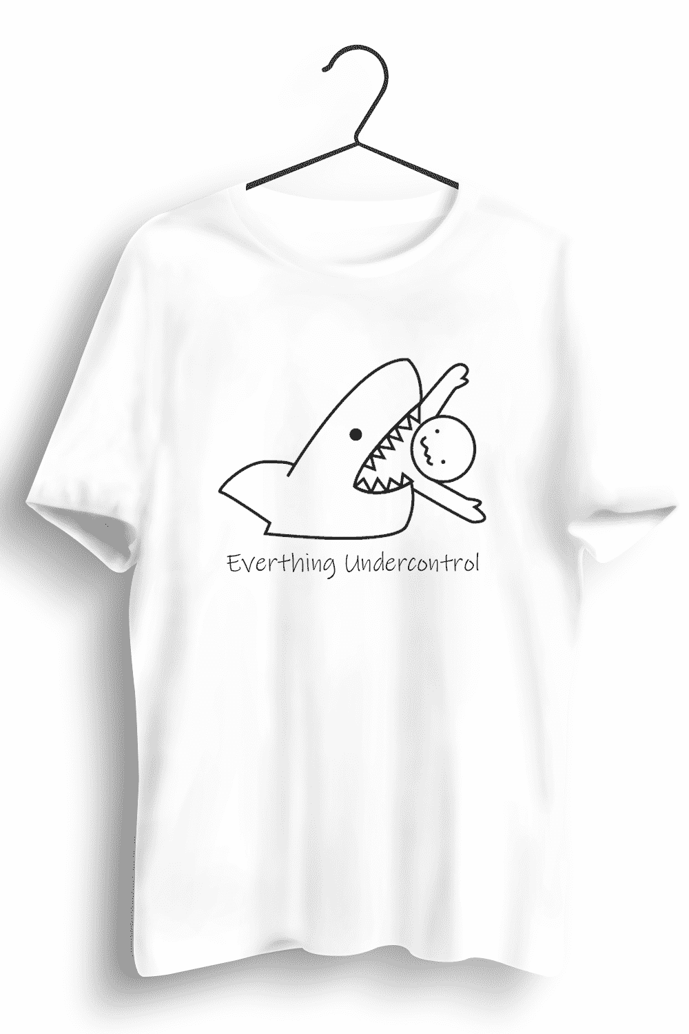 Everything Under Control Graphic Printed Mens Round Neck White Cotton Tshirt