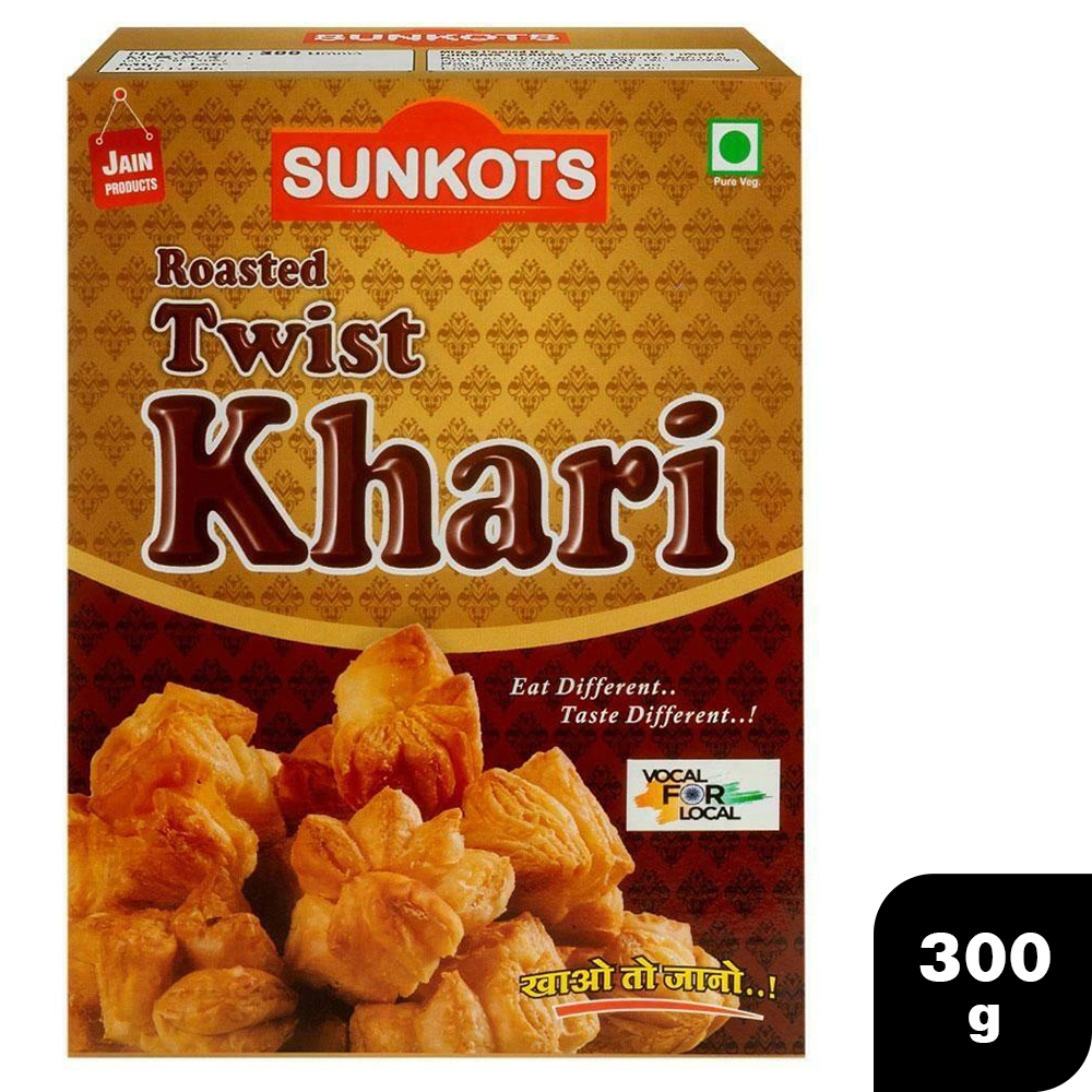 Sunkots Roasted Twist Khari 300 G (Carton)