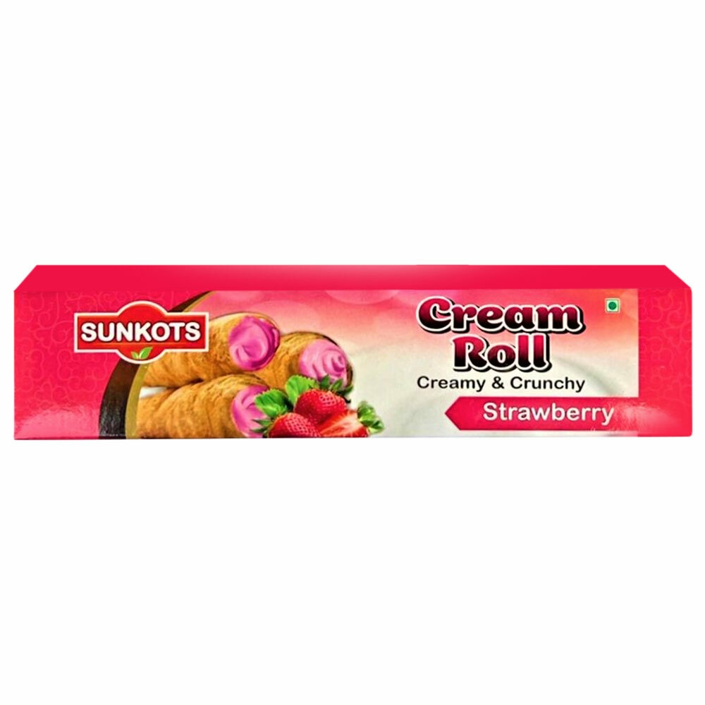 Sunkots Strawberry Creamy And Crunchy Cream Roll 70 G (Carton)