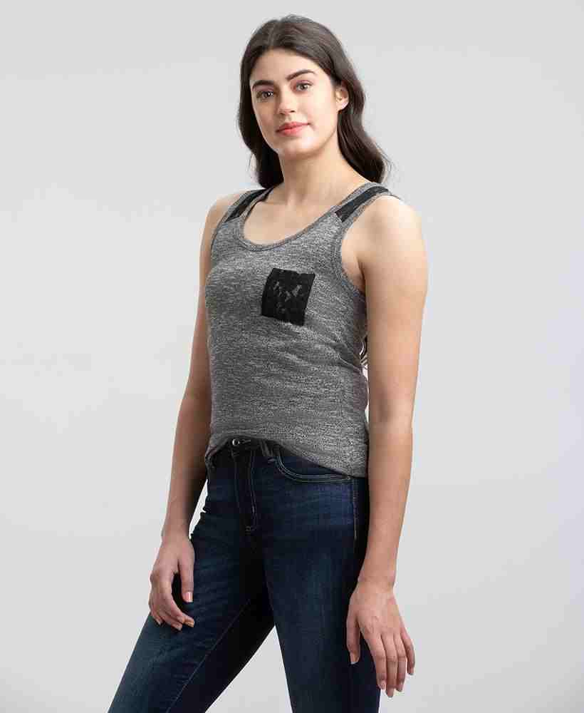 SLUBBY TWIST JERSEY LACE TANK