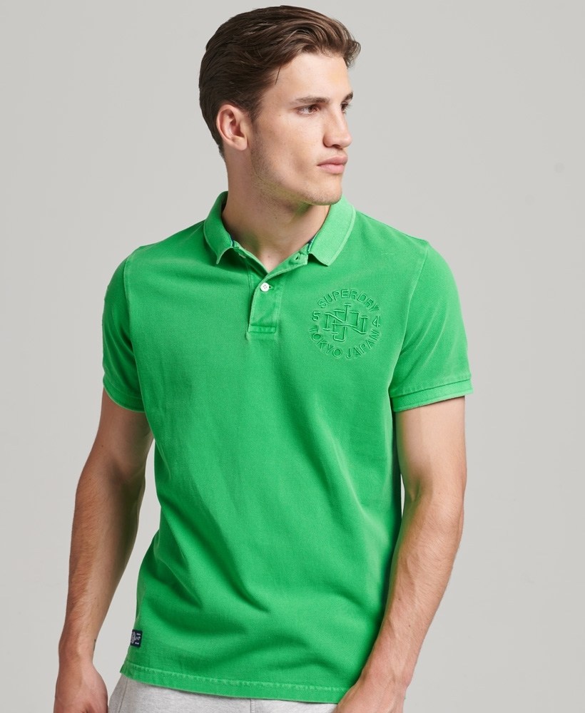 Superdry green polo shirt cheap