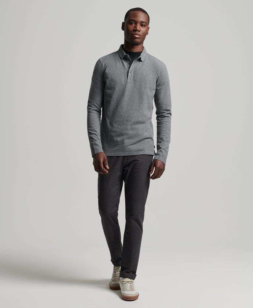 LONG SLEEVE COTTON JERSEY POLO SHIRT