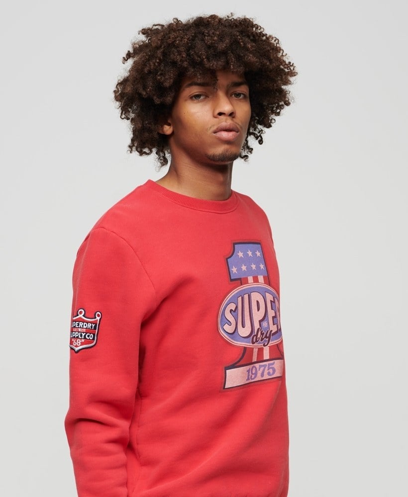 STARS & STRIPES GRAPHIC CREW SWEATSHIRT