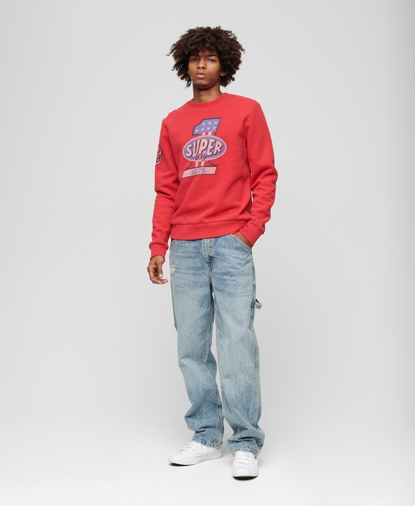 STARS & STRIPES GRAPHIC CREW SWEATSHIRT