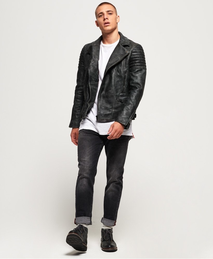 Superdry premium classic leather jacket cheap