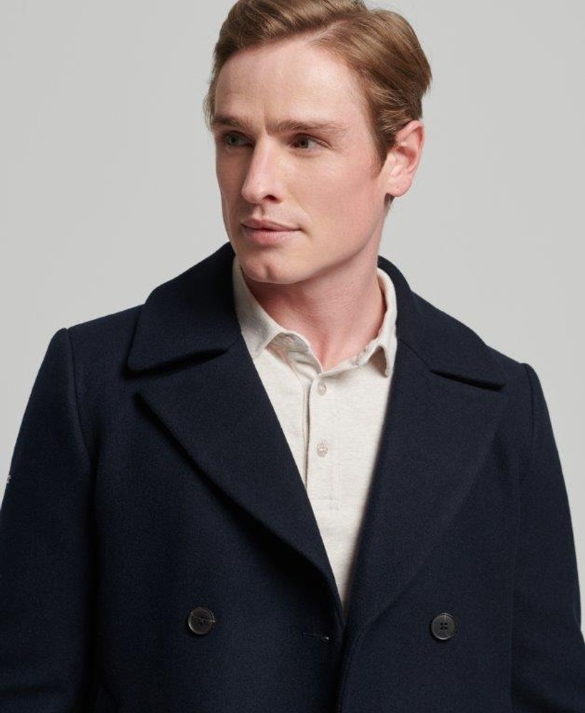 WOOL BLEND SHORT PEA COAT