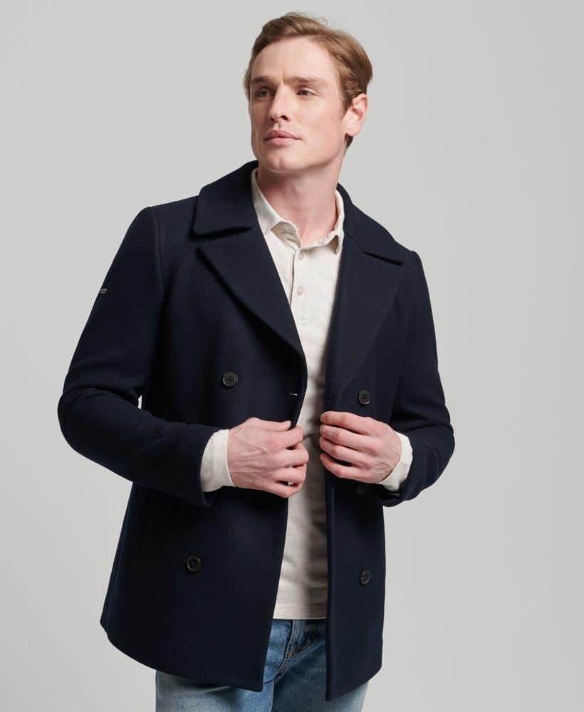 WOOL BLEND SHORT PEA COAT
