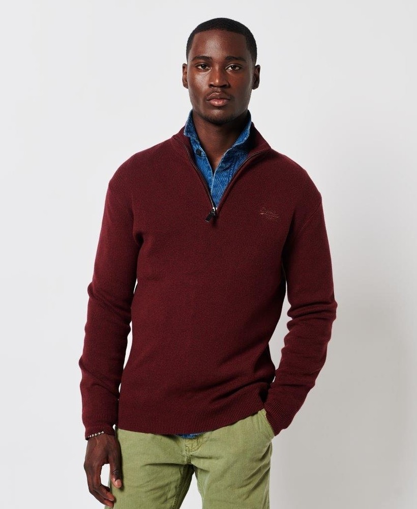 ORGANIC COTTON EMBROIDERED HENLEY SWEATSHIRT