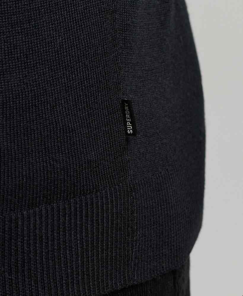 MERINO CREW NECK HENLEY KNITTED TOP