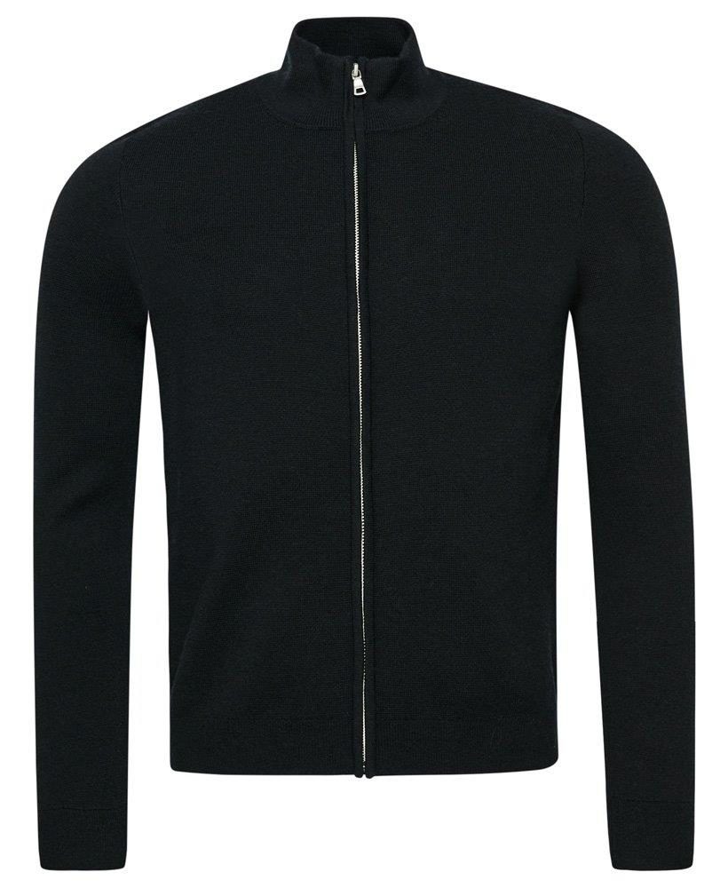 MERINO ZIP THROUGH KNITTED CARDIGAN