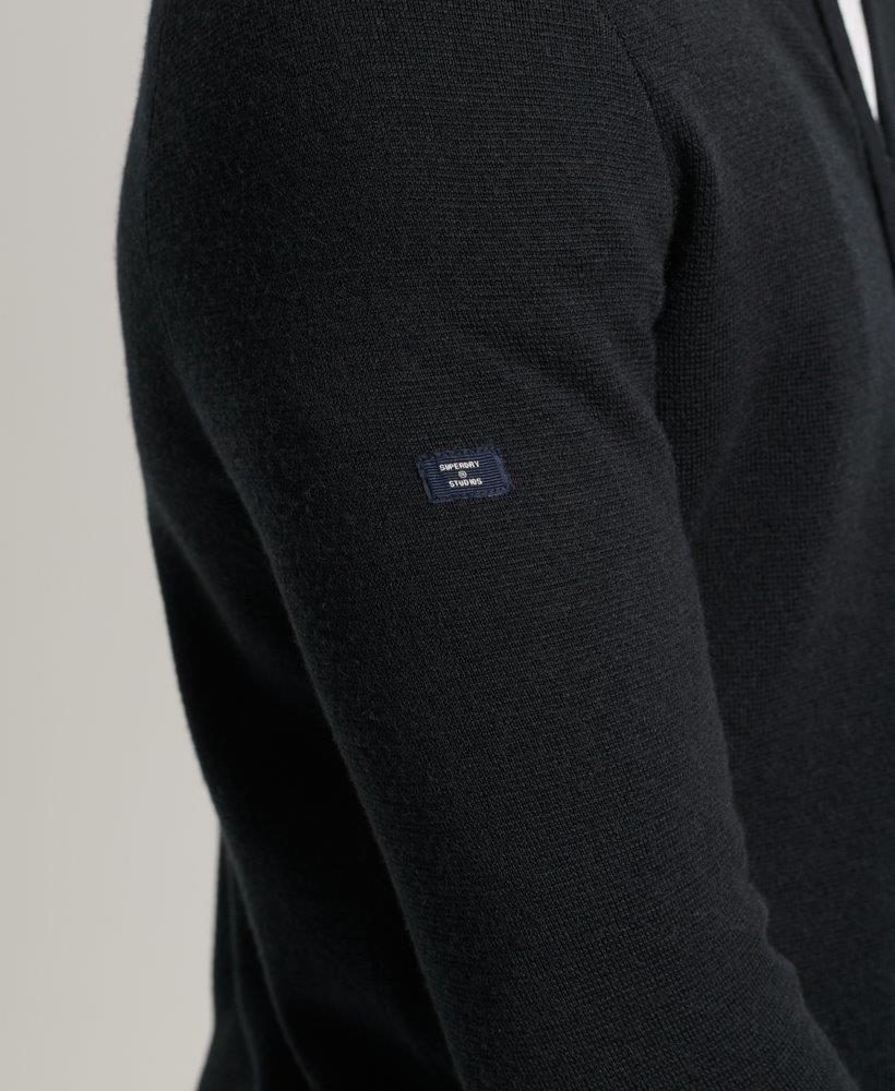 MERINO ZIP THROUGH KNITTED CARDIGAN