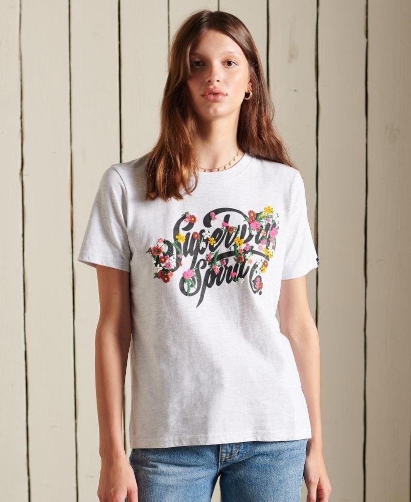 SCRIPT STYLE FLORAL T-SHIRT