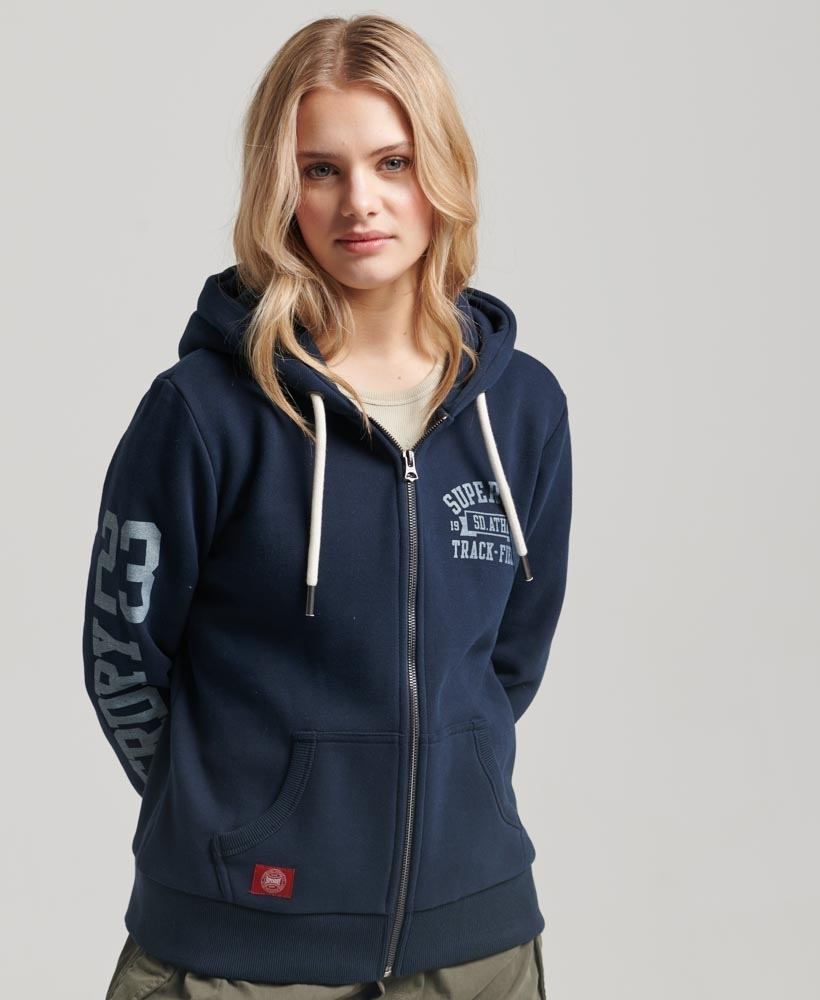 ATHLETIC COLLEGE ZIP UP HOODIE