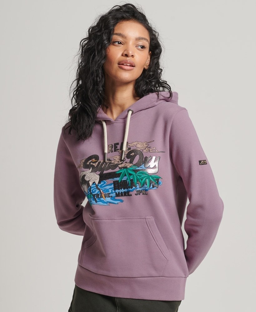 Logo graphic hoodie top