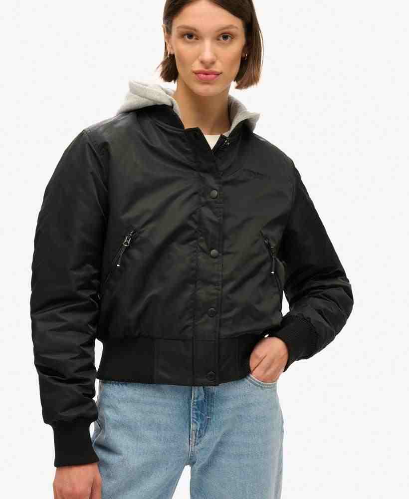 HOODED BOMBER JACKET