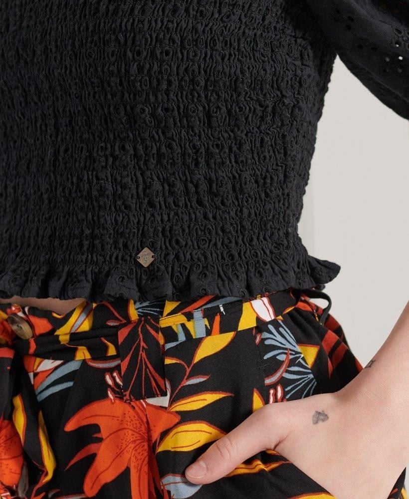 BRODERIE SMOCK TOP