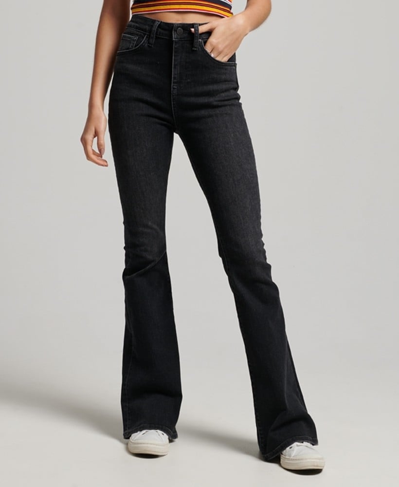 ORGANIC COTTON HIGH WAISTED SKINNY FLARE JEANS