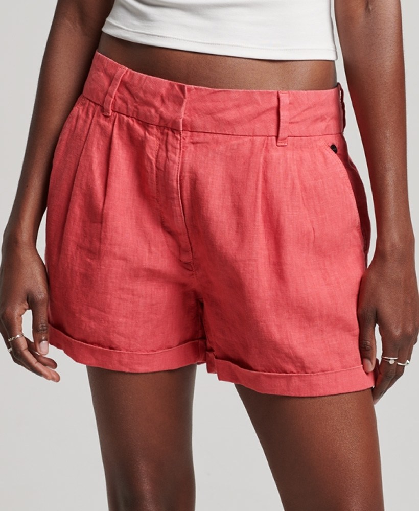 OVERDYED LINEN SHORTS