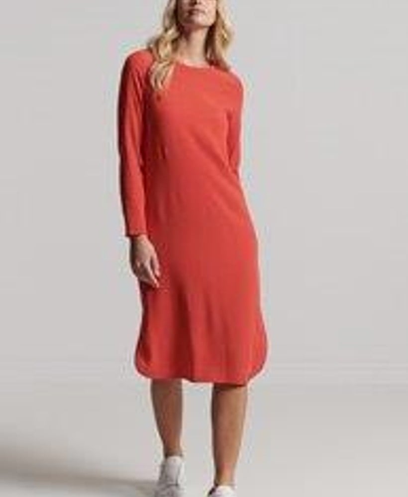 STUDIOS LONG SLEEVE MIDI SHIFT DRESS